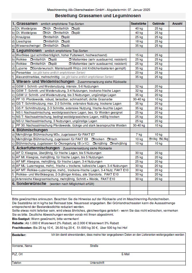 Bestellformular Gras 2023